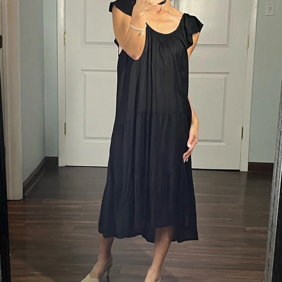 Raviya black see through tiered cover up size S - Picture 4 of 11